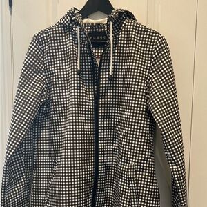 Nuage Women's Checkered Rain Jacket - Black and White